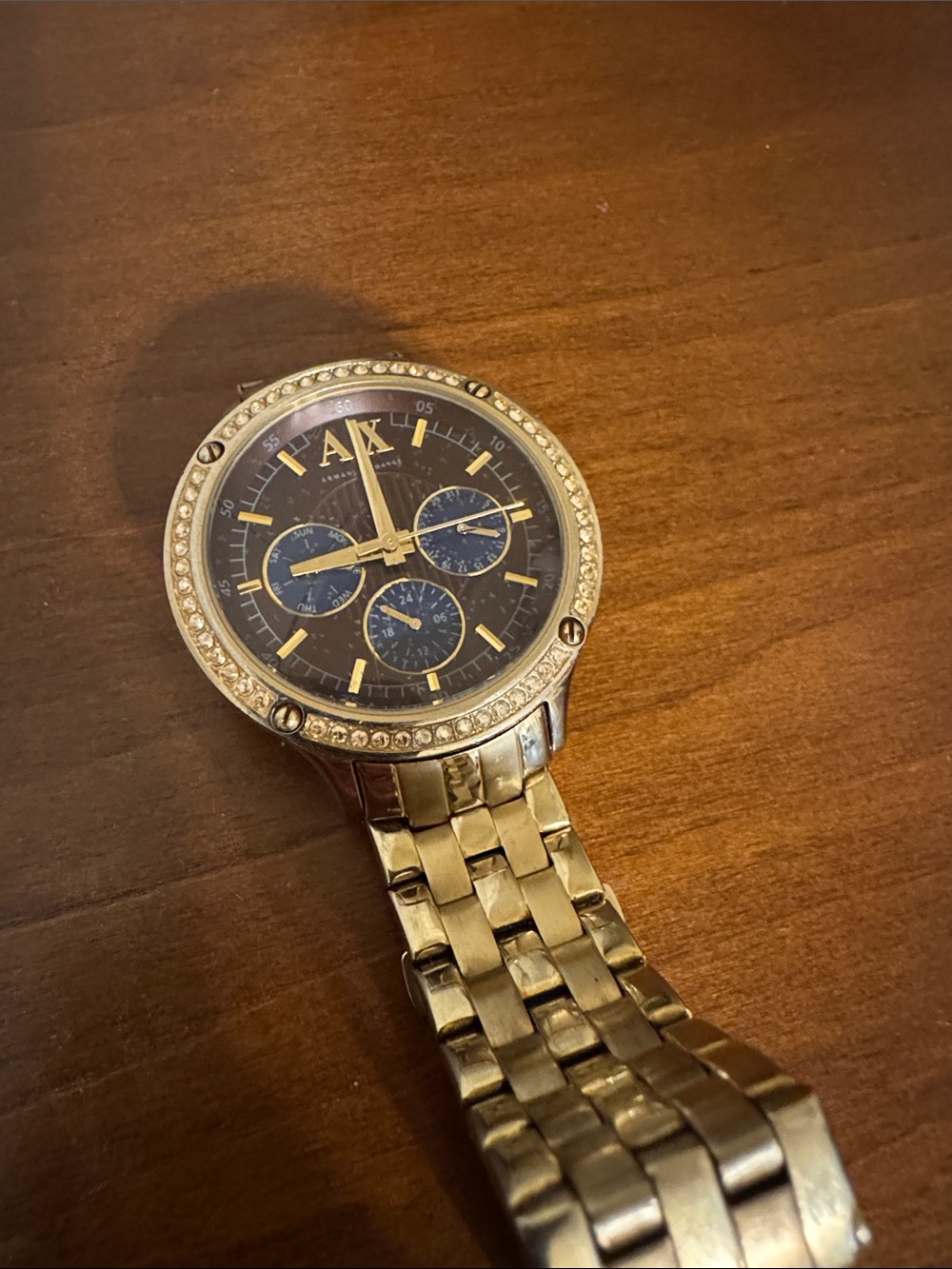 Armani Exchange (knock off) Women’s  Gold-Tone Chronograph Watch with Black Dial